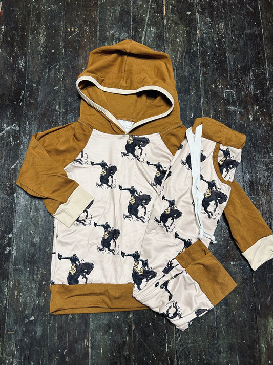 Bucking Horse Hoodie Set