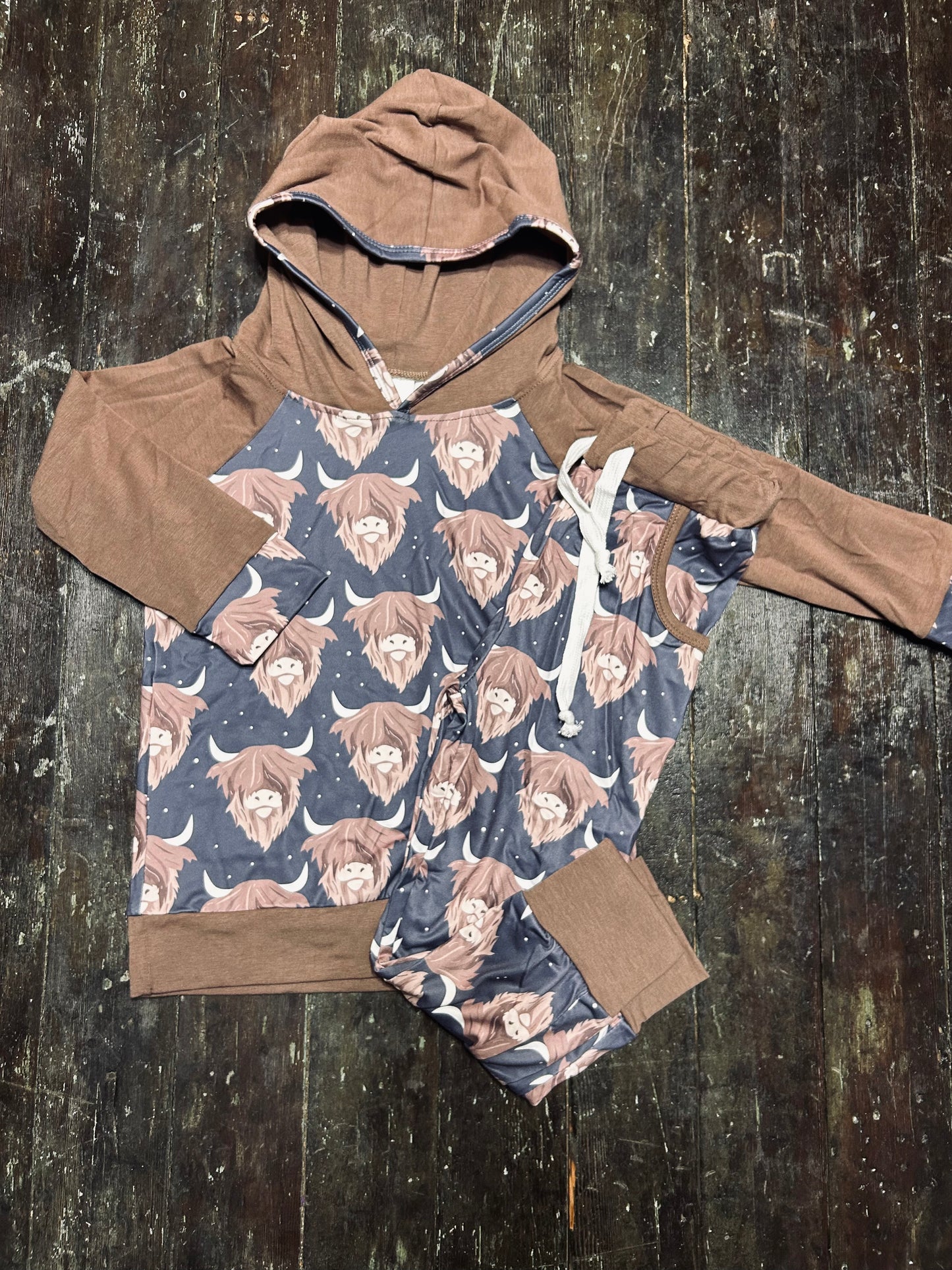 Brown Highland Hoodie Set