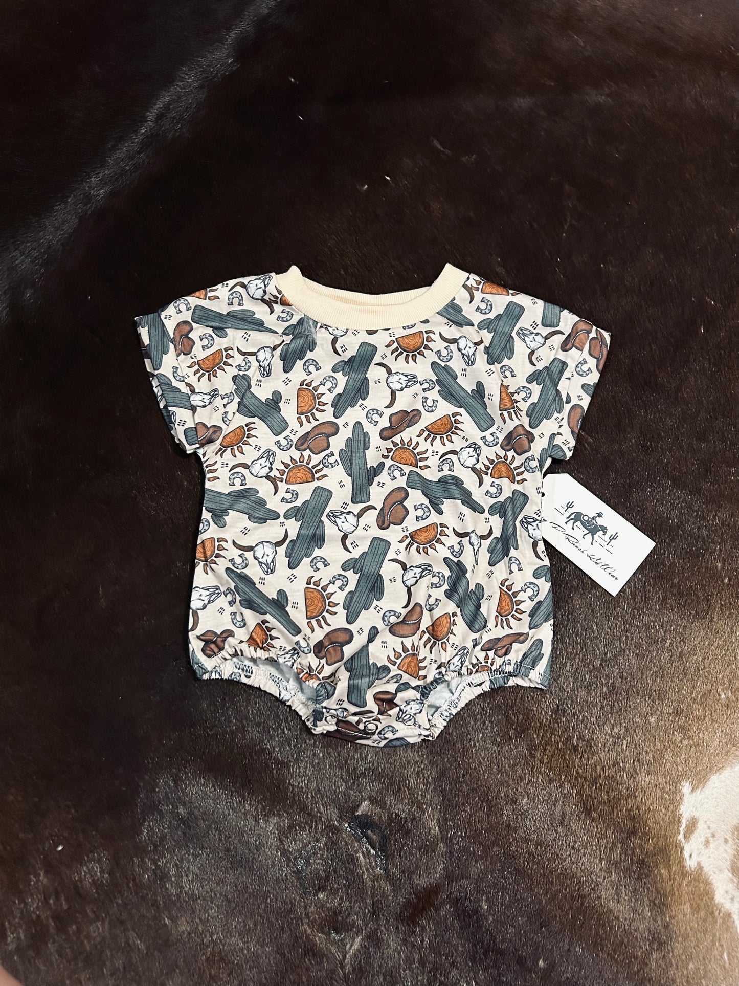 Western Cactus Bubble Romper