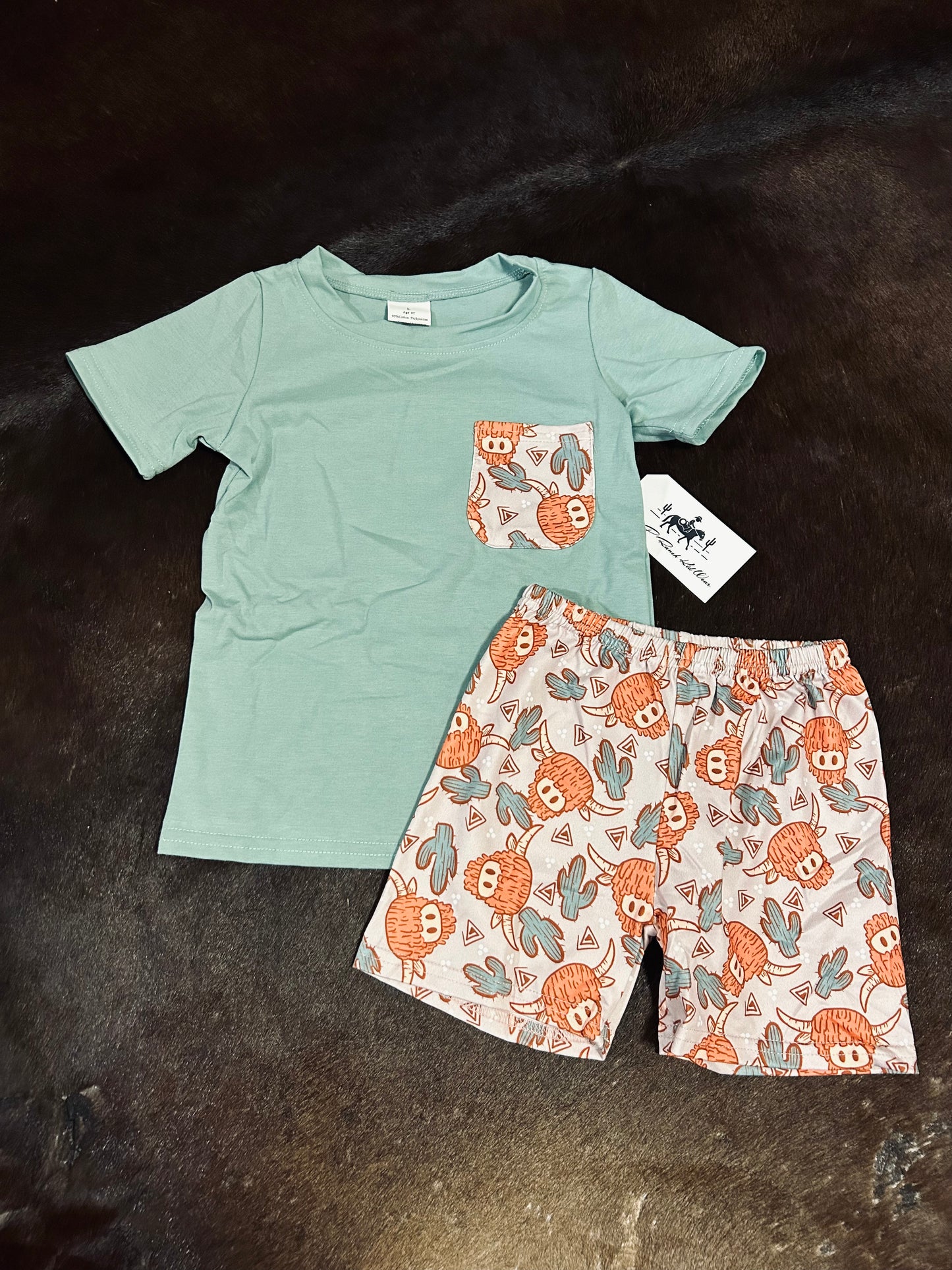 Turquoise Highland Short Set