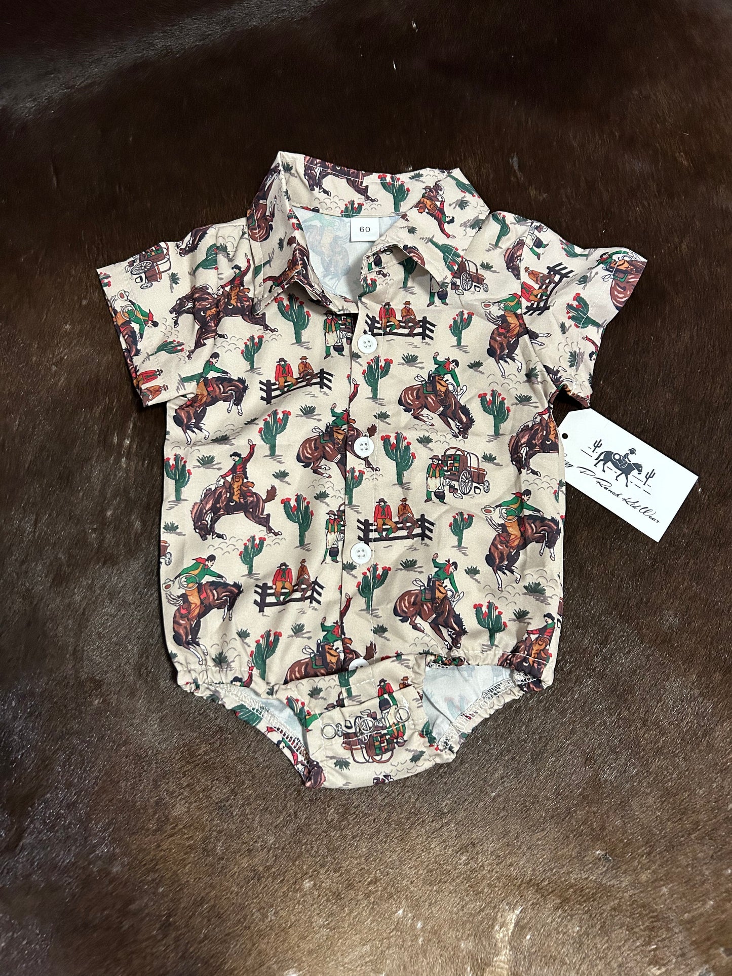 Cowboy Cactus Western Onesie