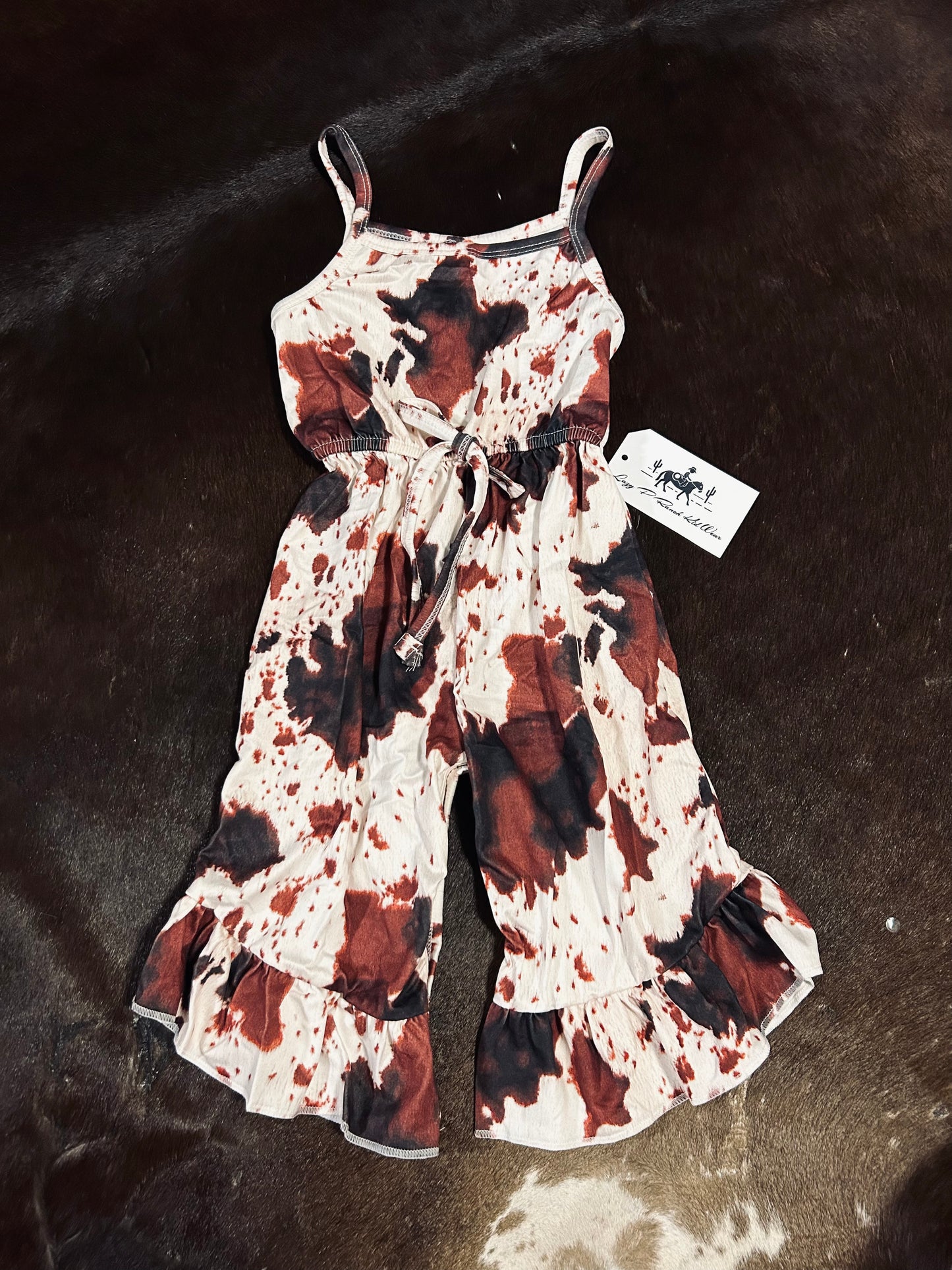 Cowhide Ruffle Jumpsuit