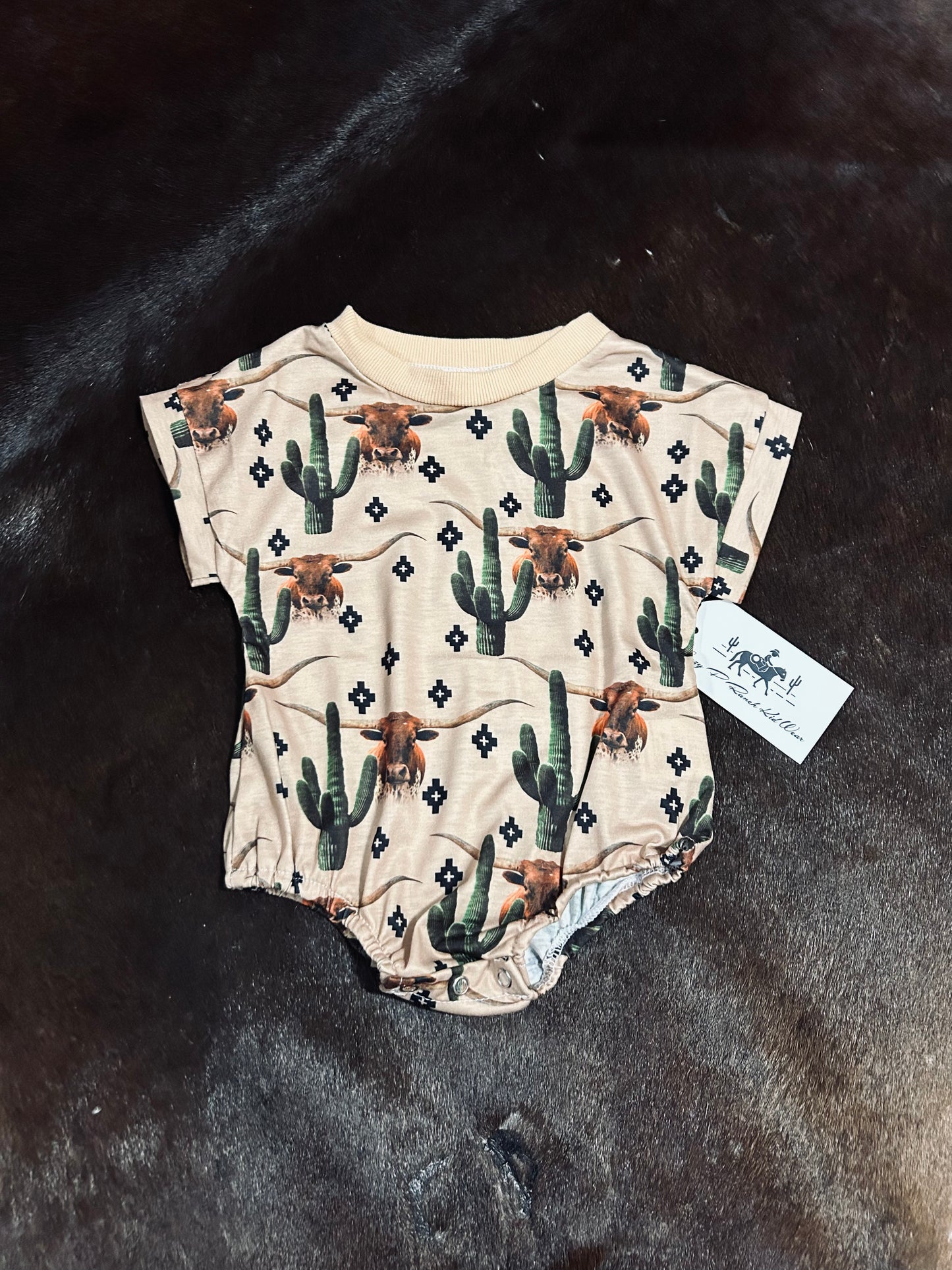 Western Cactus Bubble Romper