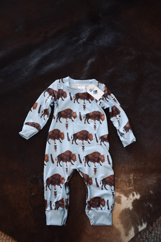 Blue Bison Romper