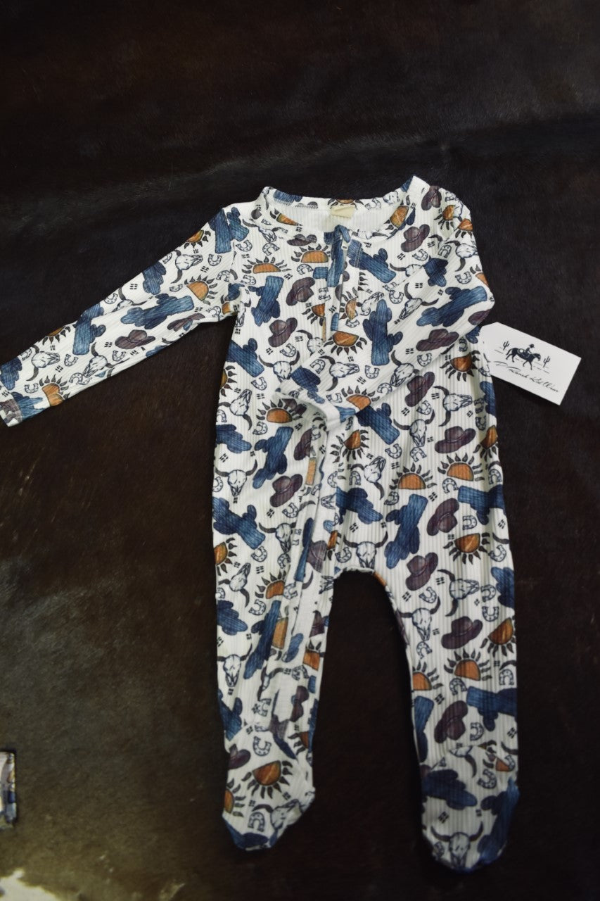 Ribbed Ranch Baby PJs