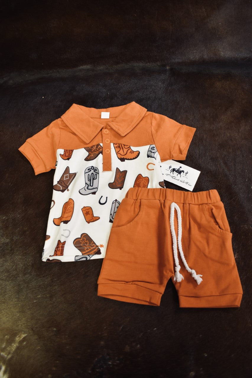 Cowboy Boot Short Set